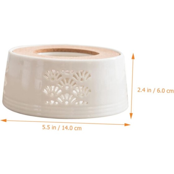 Tea Cosy Catcher Cups Electric Teapot Warmer Stand Pack of 4 White Ceramic Tea Light Burner for Teapot Compatibility